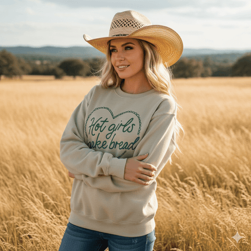 Hot Girls Make Bread Graphic SweatshirtSandS