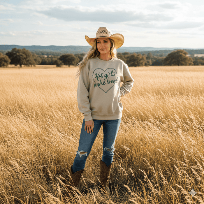 Hot Girls Make Bread Graphic SweatshirtSandS