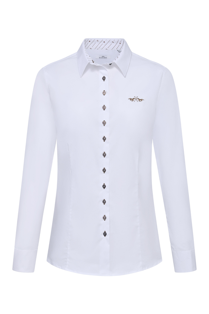 HV Society Blouse Gwenda White 0404103862 white button blouse by HV Society Shop HV Society at Dotique