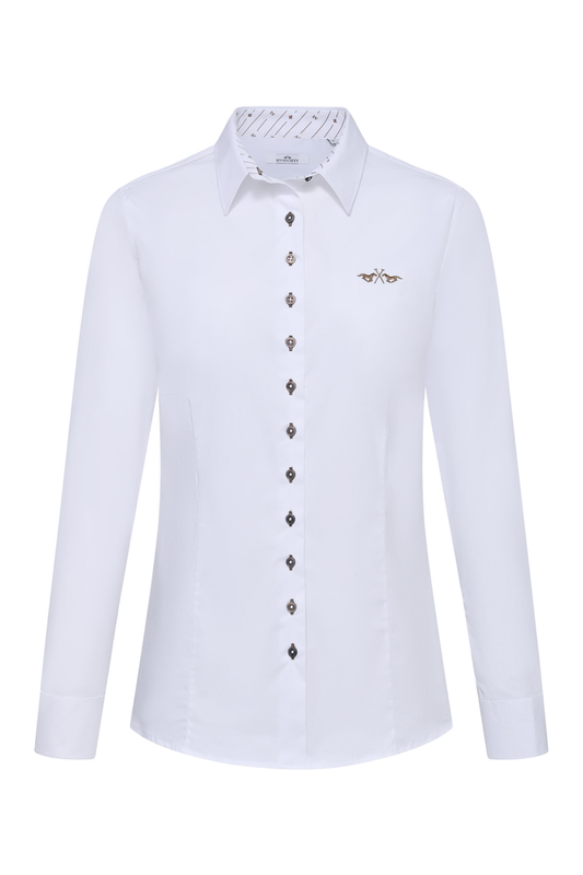 HV Society Blouse Gwenda White 0404103862 white button blouse by HV Society Shop HV Society at Dotique
