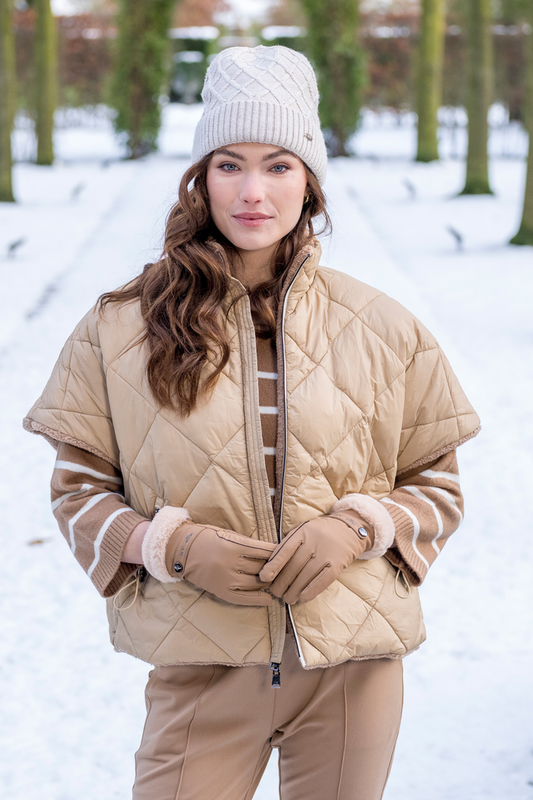 HV Society Bodywarmer HVSlris Camel 0405103851 worn by model Shop HV Society at Dotique