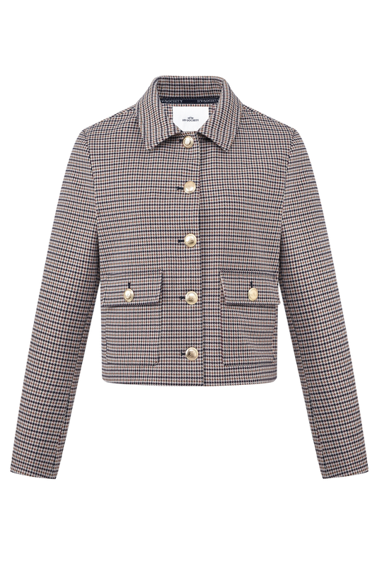 HV Society Jacket HVSCadence Navy 0401103867 checked jacket Shop HV Society at Dotique