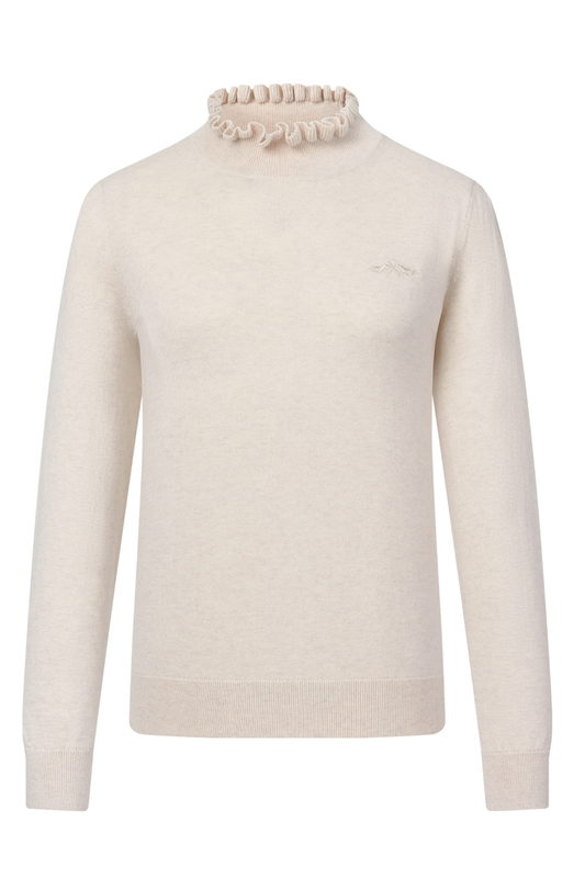 HV Society Jumper HVSYara Kit 0409103853 cream frill neck jumper Shop HV Society at Dotique