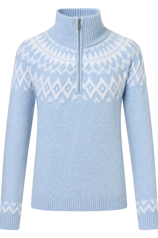 HV Society Jumper HVSZiggy Light Blue 0409103867 light blue quarter zip jumper Shop HV Society at Dotique
