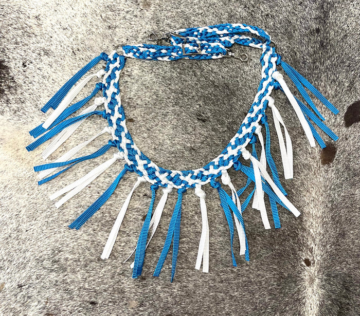 Mule tape horse tripping collar blue and white