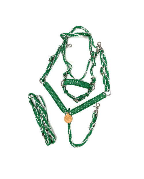 Pony Set- Kelly green and silver - Tiffanys Braided Tack LLC