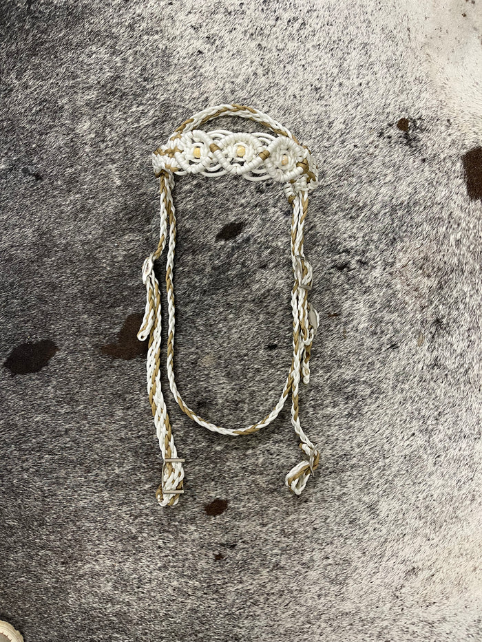 Beaded Browband Headstall with a fancy braided browband all sizes - Tiffanys Braided Tack LLC