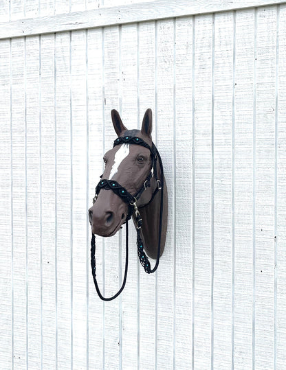 complete Bitless bridle side pull hackamore in my beaded  style - Tiffanys Braided Tack LLC