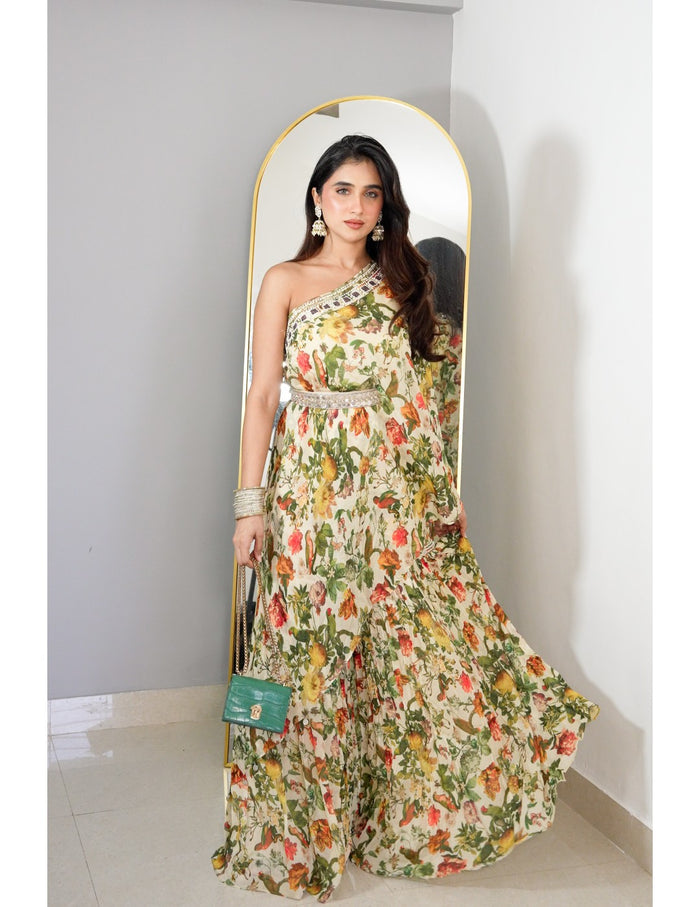 Ivory Printed Tunic Set