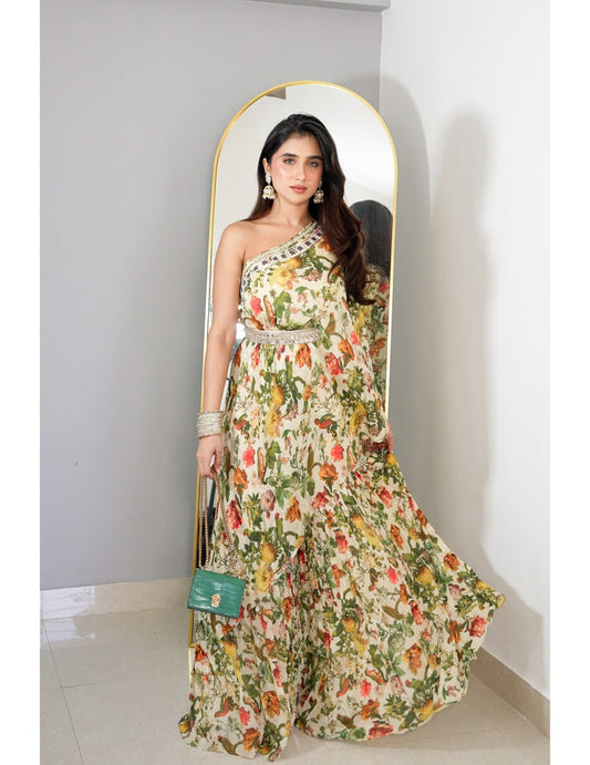 Ivory Printed Tunic Set