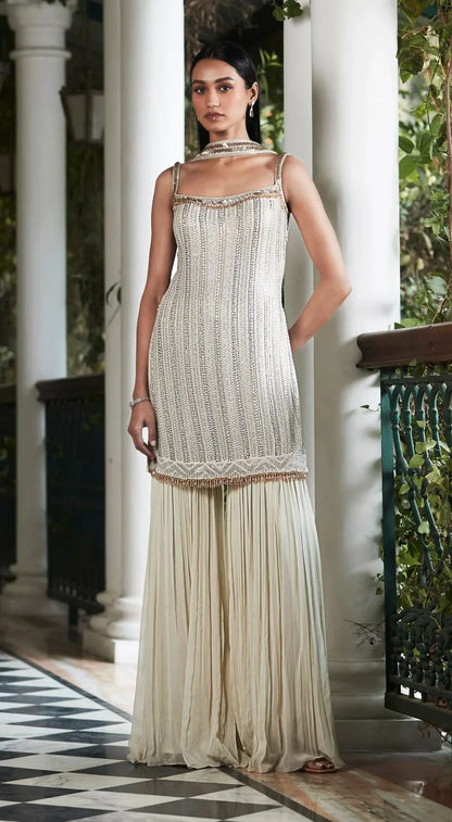 Ivory  Sharara Set