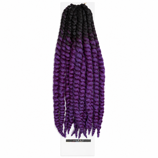 Janet Collection 2X Havana Mambo Twist Braid 24" in colour OET1B/PURP Natural Black to Purple Ombré