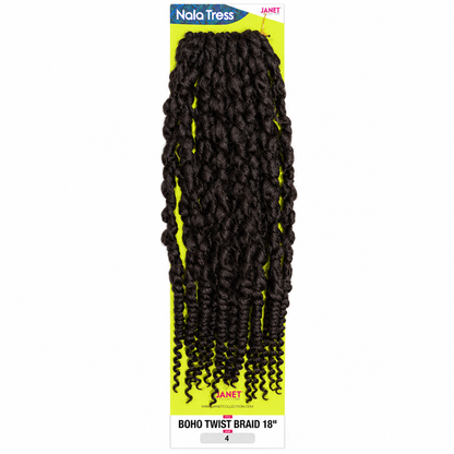 Janet Collection Boho Twist Braid 18" in colour 4 medium brown