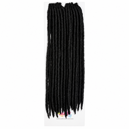 Janet Collection Crochet Havana Mambo Faux Locs 14" in colour 1B natural black
