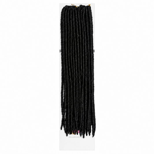 Janet Collection Crochet Havana Mambo Faux Locs 18" in colour 1 jet black