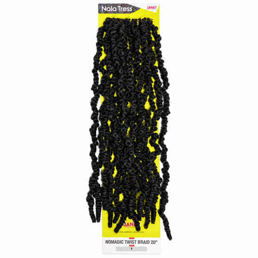 Janet Collection Nala Tress Nomadic Twist Braid 20" in colour 1 jet black