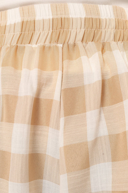 Petal and Pup USA BOTTOMS Jemmy Shorts - Beige Check