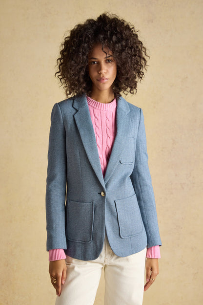 The Joules Albury blazer is a brilliant blend of smart tailoring and everyday comfort. Made from soft jersey tweed. Shop Joules at Dotique.