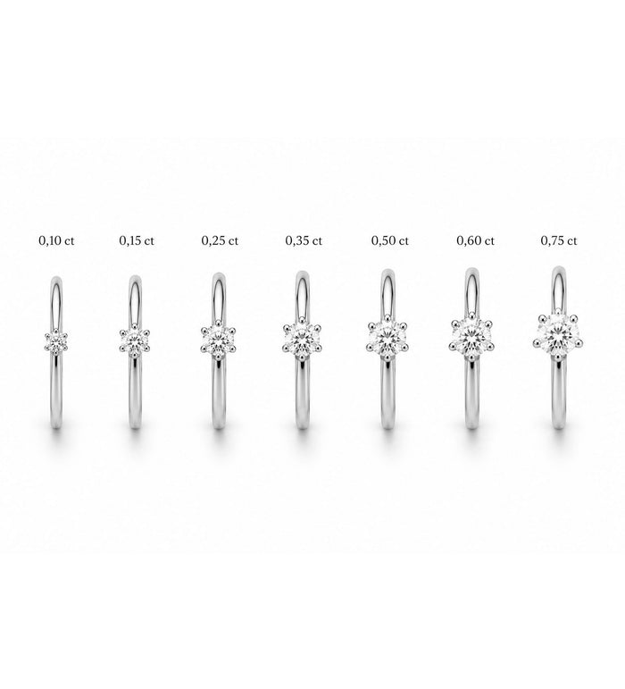 Juliette Diamantring 0,10-0,75 ct | Vigsel / Förlovningsring 18k. Vitguld