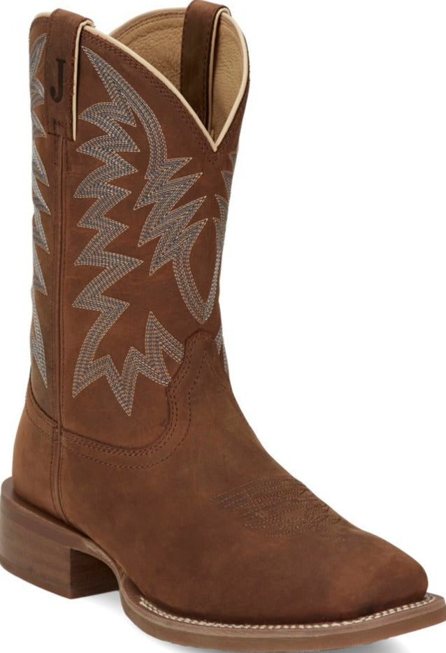 Justin Men's Big Bucks Western Boot in Brown Cowhide