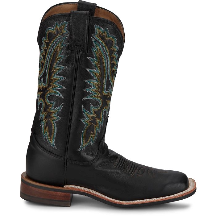 Justin Women's Shay Western Boot in Jet Black Cowhide