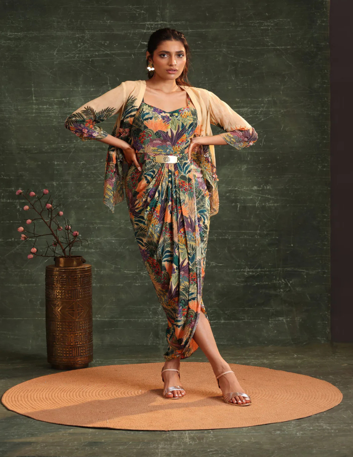 Kaira Drape dress set