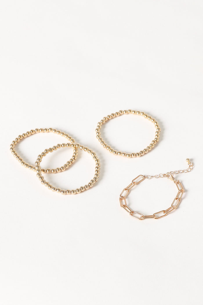 Petal and Pup USA ACCESSORIES Kaleigh Stacked Bracelets - Gold One Size