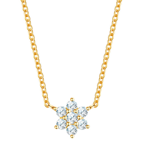Kette mit Anhänger STERN mit Zirkonia gelbgold