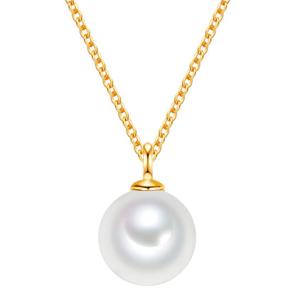 Kette mit Muschelkernperle gelbgold