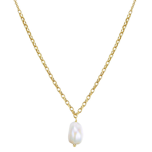 Kette mit Süßwasser-Zuchtperle gelbgold