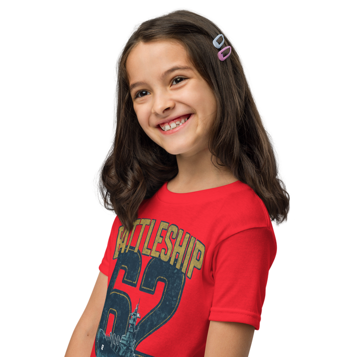 Kid's Unisex Battleship New Jersey Animated Art T-Shirt – Red