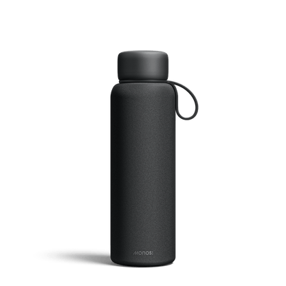 500 mL / Carbon Black Scaled | Front view of 500 mL Kiyo UVC Bottle in Carbon Black