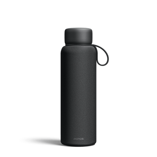 500 mL / Carbon Black Scaled | Front view of 500 mL Kiyo UVC Bottle in Carbon Black