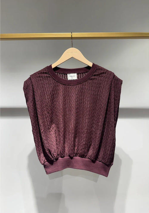 Knit Blouse- Burgundy
