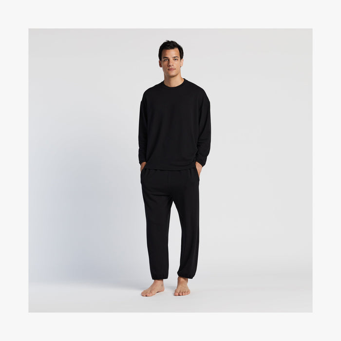 Black | Full body front male view of Kyoto Pants in Black