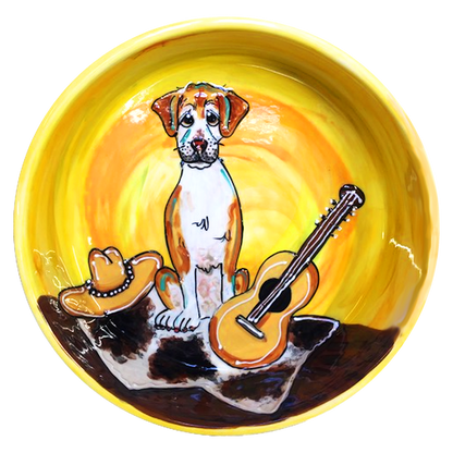 LABRADOR MIX BREED COUNTRY DOG IMAGE ON CERAMIC FOOD OR WATER BOWL