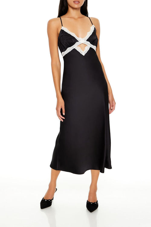 Lace-Trim Maxi Slip Dress