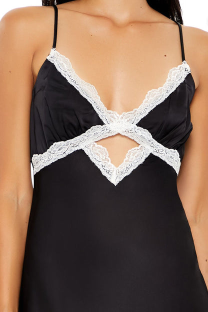 Lace-Trim Maxi Slip Dress