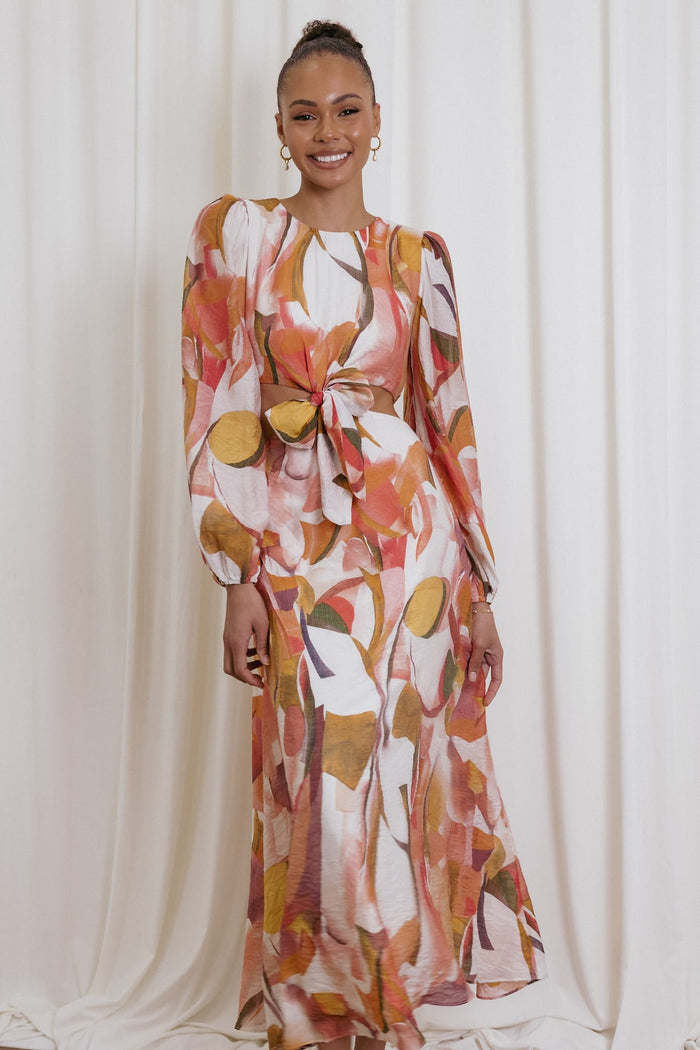 Petal and Pup USA DRESSES Laquin Long Sleeve Maxi Dress - Pink