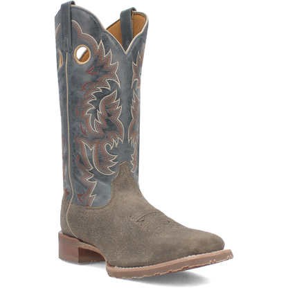 Laredo Men's Summit Leather Western Boot in Grey and Blue