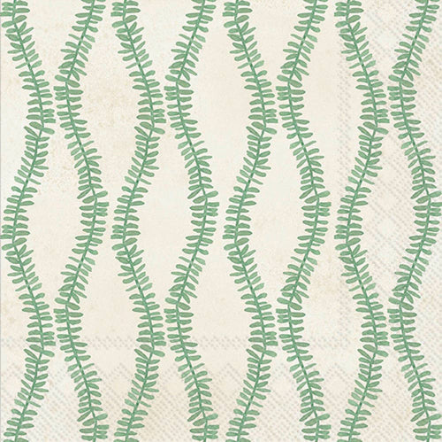 Boston International Paper Cocktail Napkins 20ct Leaf And Stem Green