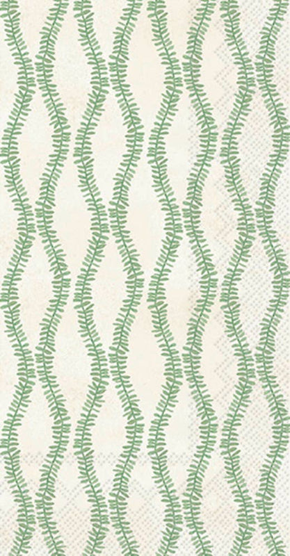Boston International Paper Guest Towels 16 ct Leaf And Stem Green