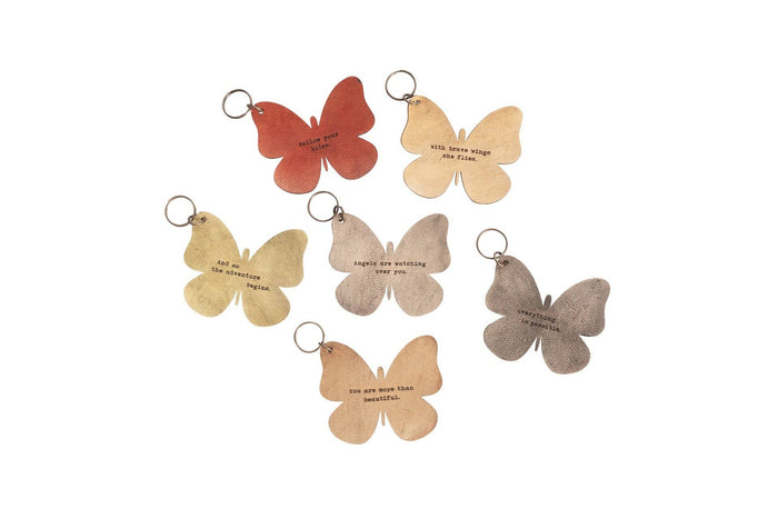 Leather Butterfly Keychain