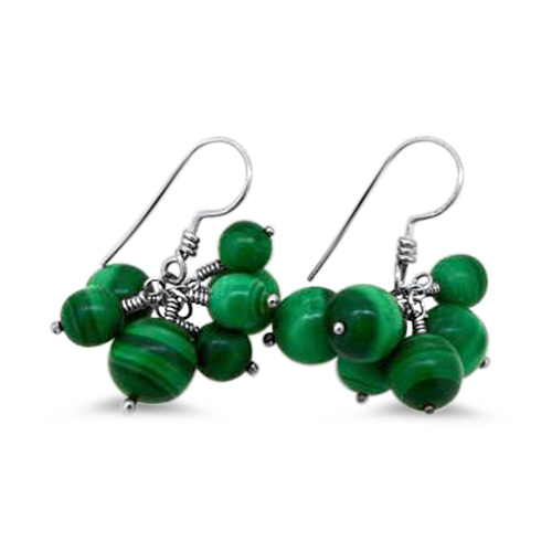 sterling silver malachite earrings