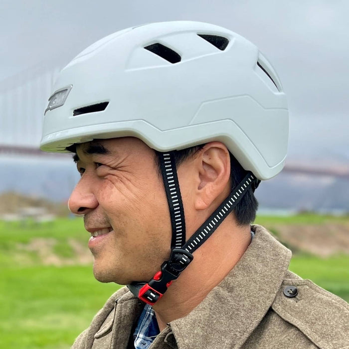 man wearing xnito ebike helmet and thinking of the things he's done