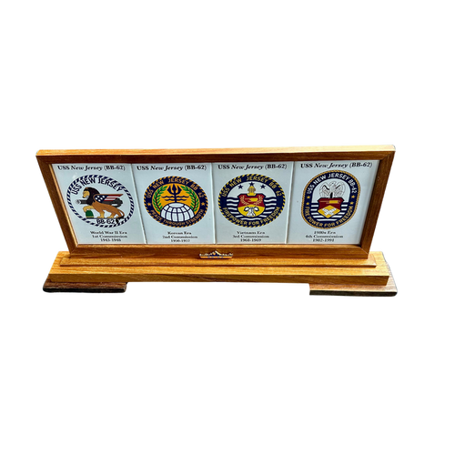 Limited Edition WWII Teak Plaque – USS New Jersey Commemorative Crest Collection