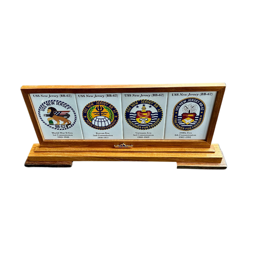 Limited Edition WWII Teak Plaque – USS New Jersey Commemorative Crest Collection