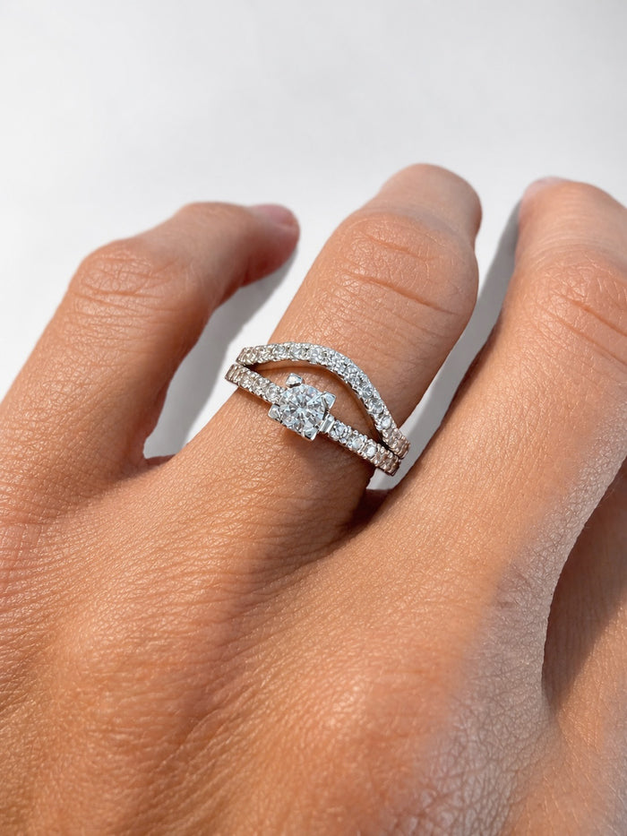 Line Alliansring 0,3 ct. diamanter, Vigselring / Förlovningsring