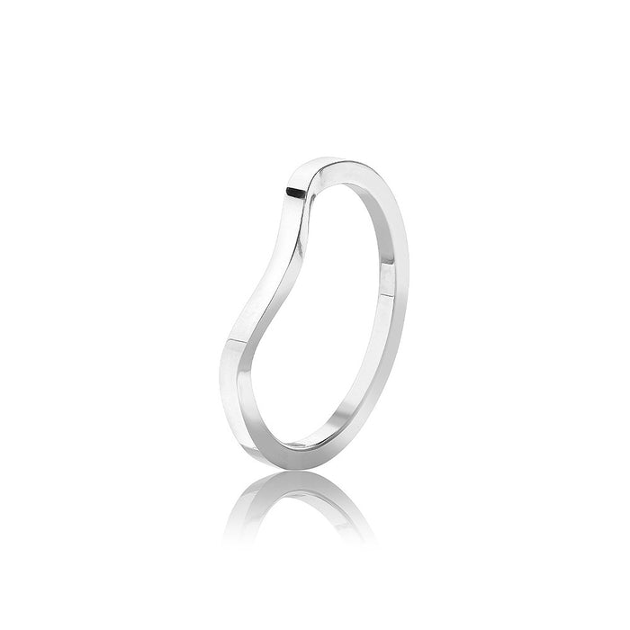Line Förlovningsring | 18k. vitguld