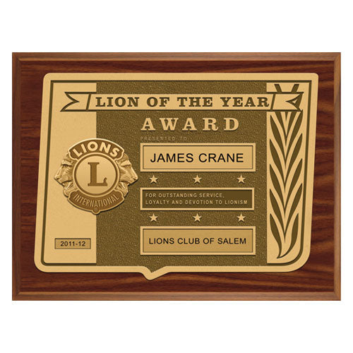 LION OF THE YEAR PLAQUE
